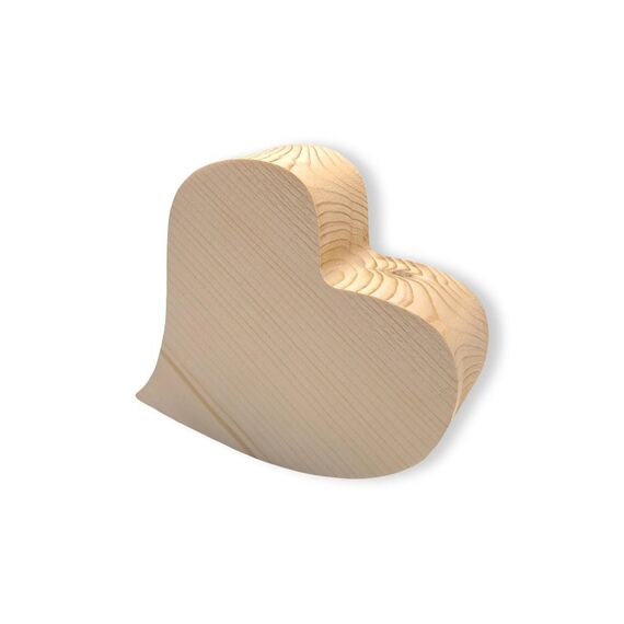 Holz Zollhaus, Aufsteller Massivholz Herz k 15x15x5.5 cm (DxH), Fichte