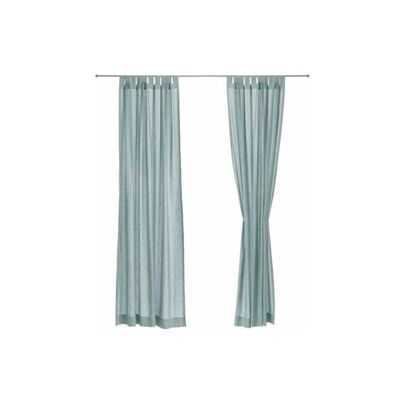 URBANARA Vorhang 2er-Set Tolosa Melange Salbeigrün 140x245cm