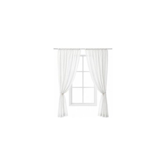 URBANARA Vorhang 2er-Set Musselin Trofa Weiss 135x320cm