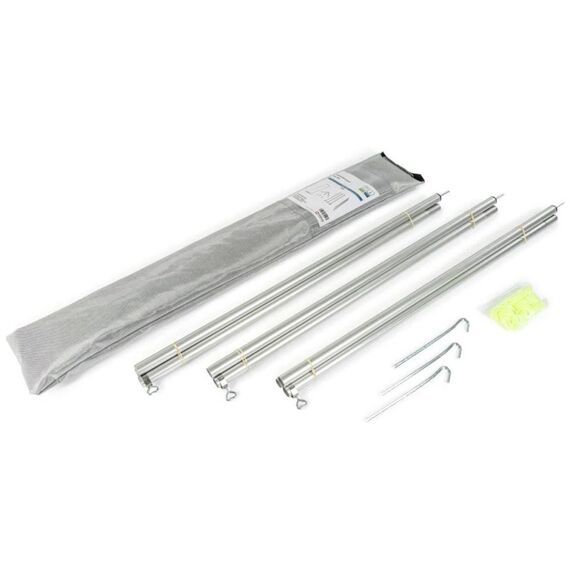 Aluminium-Aufstellstab - 3er Set 1 Stange95-230cm, mit Heringe und Zeltleine