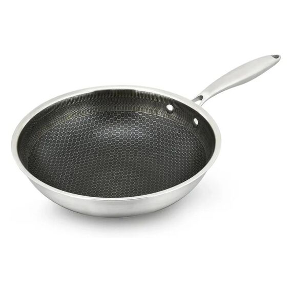 BRATmaxx Edelstahl Wokpfanne mit Wabenstruktur, Kratzfest, Wok