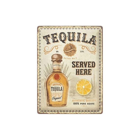 Nostalgic Art Schild Tequila Served Here Metall, 30x40 cm