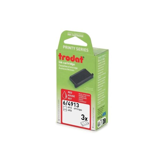 Trodat Ersatzkissen 6/4913 rot, 3 Stk Zu Printy  4912 ,  4912 Typomatic