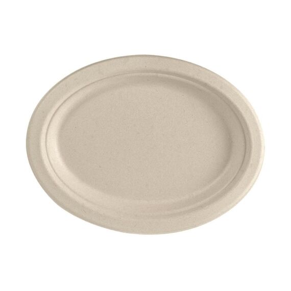 Duni Teller oval Braun 26 cm 50Stück, Bagasse Braun