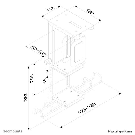 Neomounts CPU-D075BLACK/LK CPU-Halter - abschließbar - max 10 kg - universal, 2 image
