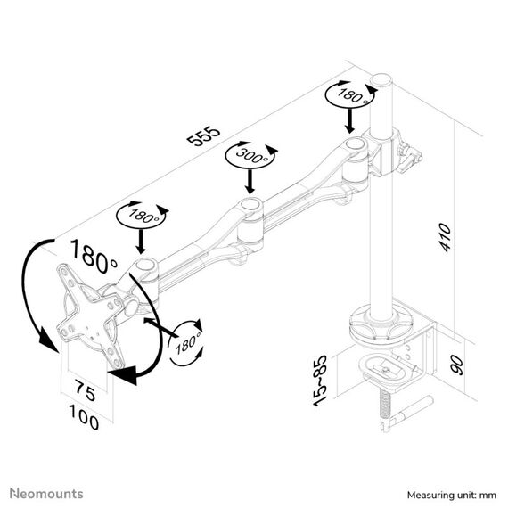Neomounts FPMA-D1030 Monitorarm 10-30", 2 image