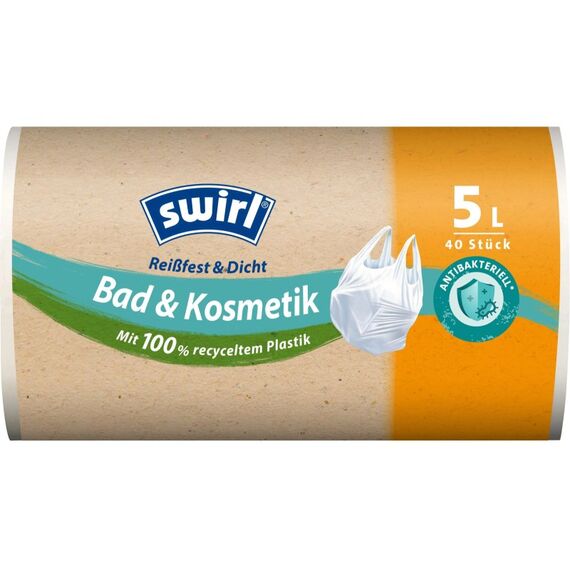 Swirl Müllbeutel, antibac mit Tragegr. 5 L 40 Stück