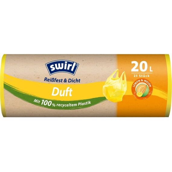Swirl Müllbeutel Duft mit Tragegriff 20 L Lemon Melon, 25 Stück