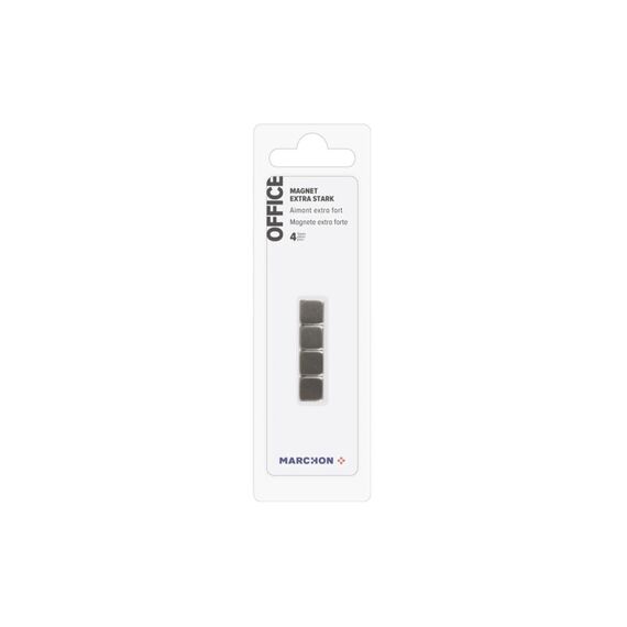 Office Magnet aus Stahl quadratisch extra stark, 4 Stk.