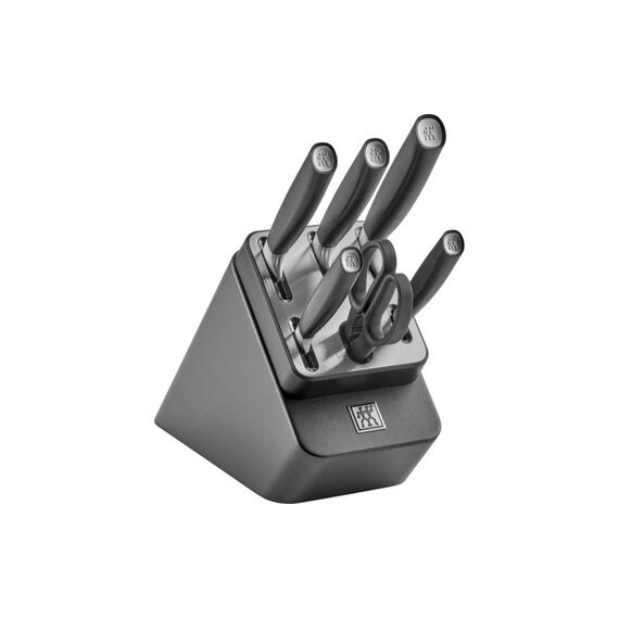 Zwilling 7tlg. All Star . Messerblock Selbstschärf,silber,Holz  16.2x19.5x37.9cm