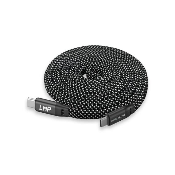 LMP USB2.0 TypC -TypC Kabel, 1.5m 240W, magnetisch self winding, black
