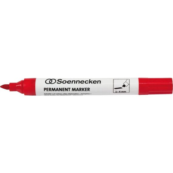 Soennecken, Permanent-Marker Rot 1-4 mm rot, 10 Stk