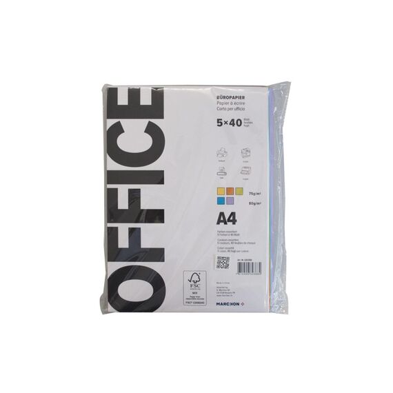 Office farbiges Kopierpapier 5 Farben 200 Blatt