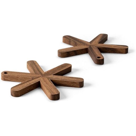 Continenta 2er Set Akazie Untersetzer Stern 19x1.2cm