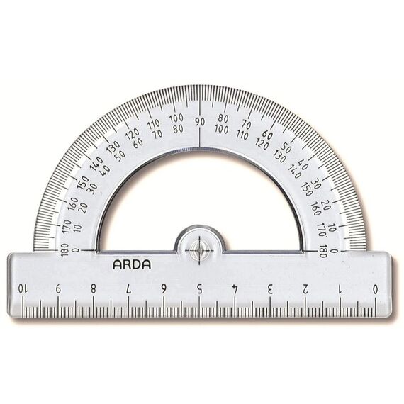ARDA Winkelmesser transparent 10cm UNI 180°, glasklar