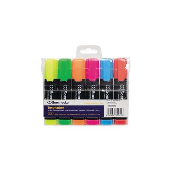 Soennecken Textmarker, 6 Stk 6er Etui