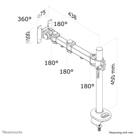 Neomounts FPMA-D960G Monitorarm 10-30", 5 image