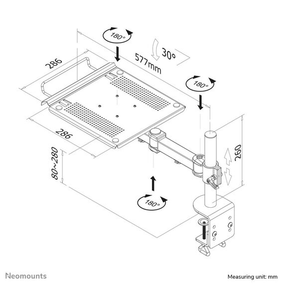 Neomounts NOTEBOOK-D100 Laptop-Halterung Monitorarm 10-22", 7 image
