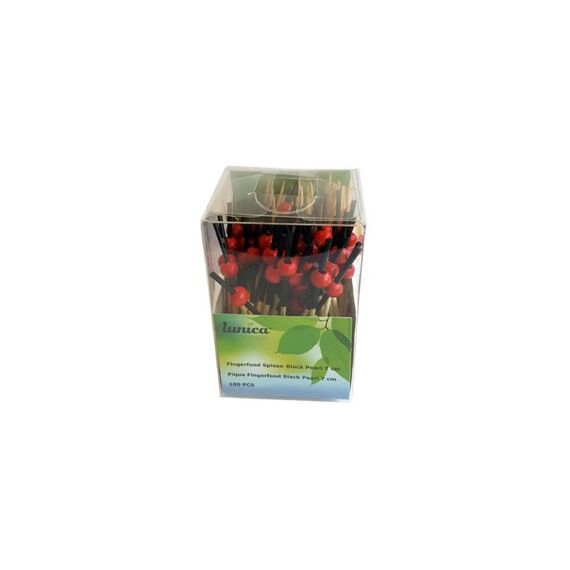 Lunica Fingerfoodspiesse 100 Stk Bambus, rote Perle, 70 mm