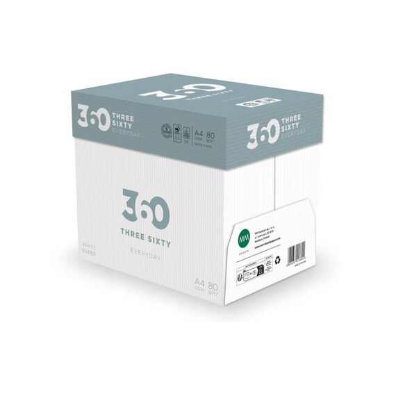 360 Three Sixty 360 Kopierpapier Everyday A4, Weiss, 80 g/m², 1 Palette