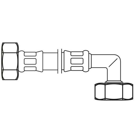 Flexo Anschlussschlauch DN8 IG X IG 3/4 X 3/4 DN8 / 150 CM gebogen