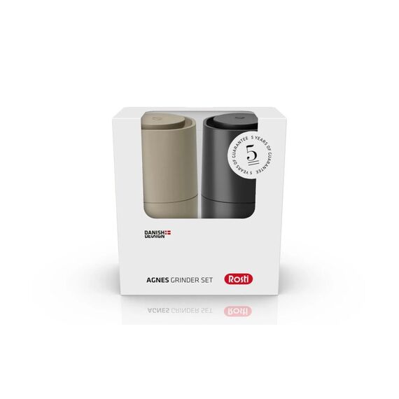 Rosti Salz- & Pfeffermühle Agnes,2er Set Humus/Black, ABS