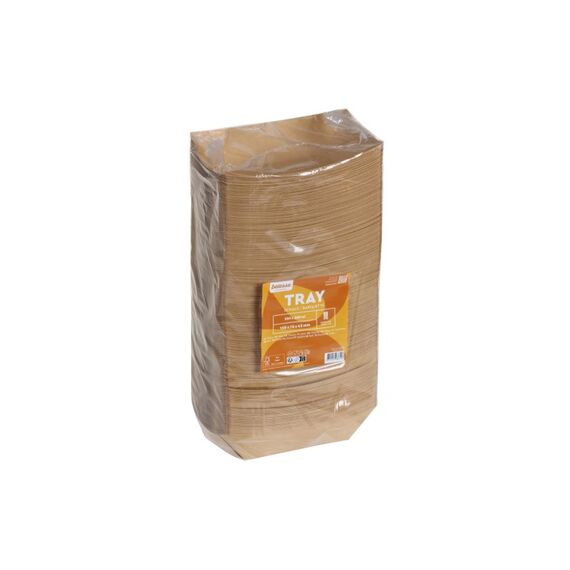 belesse Schale Boot Kraft/PE 500ml 250 Stk, braun, 128x75x42mm
