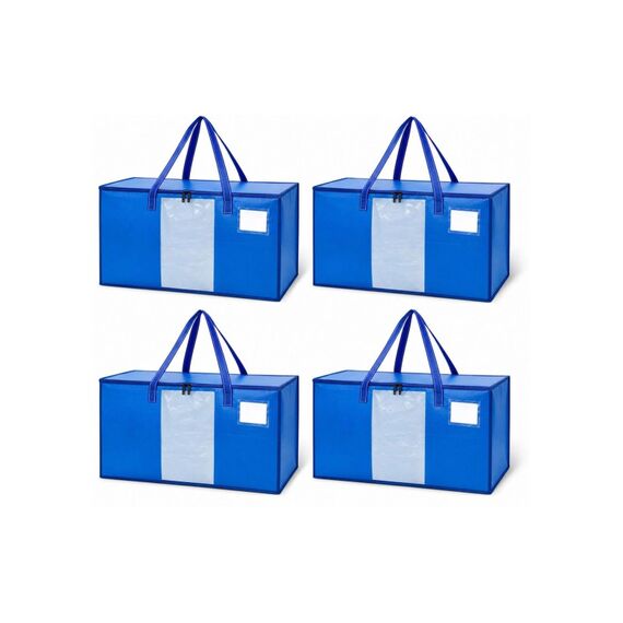 Relaxdays Umzugstasche 100 Liter 4 Stück, Blau