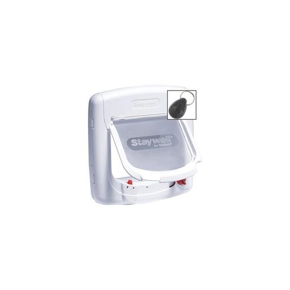 PetSafe Staywell 400 4-Wege Freilauftür magnetisch mit Magnete und Halsb. 24.1 x 25.2cm, weiss