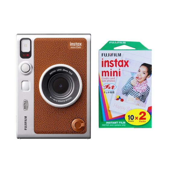 Fujifilm Instax Mini Evo Braun  KIT Inkl. 2 x Duo Pack
