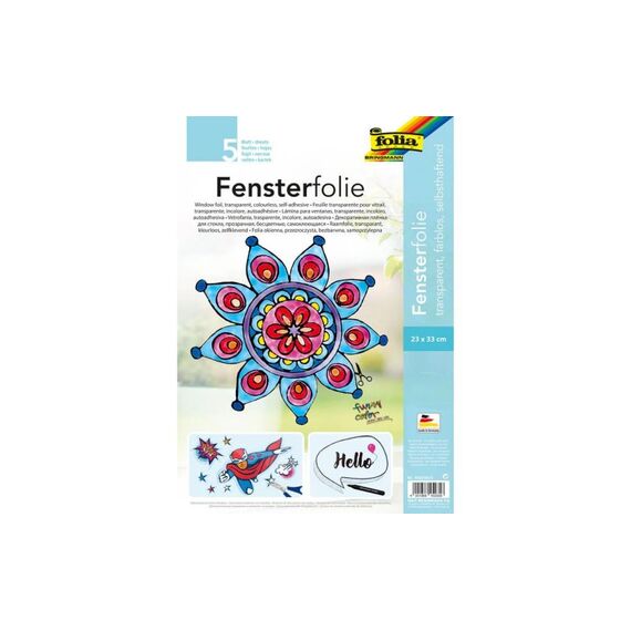 Folia Fensterfolie Transparent 23 x 33 cm farblos