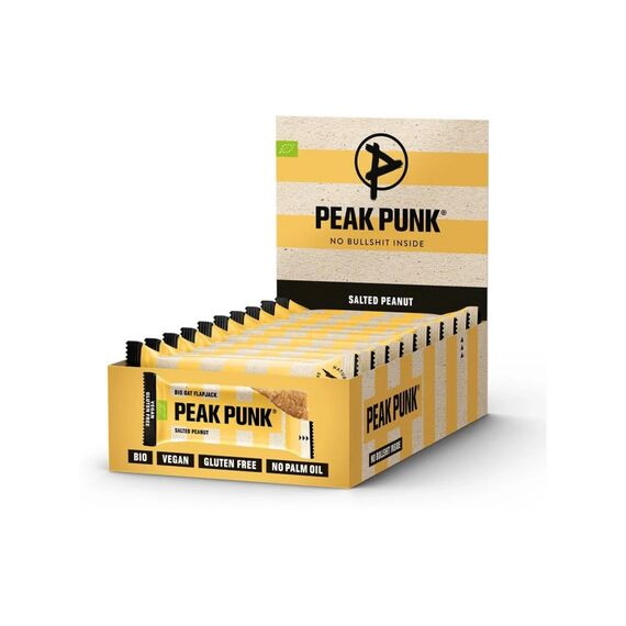 Peak Punk Bio Oat Flapjack - Salted Peanut, 12x 60g