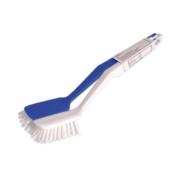 Edi Baur Abwaschbürste Duo Set PP weiss/blau, Besatz Nylon weiss, 28x6x6cm