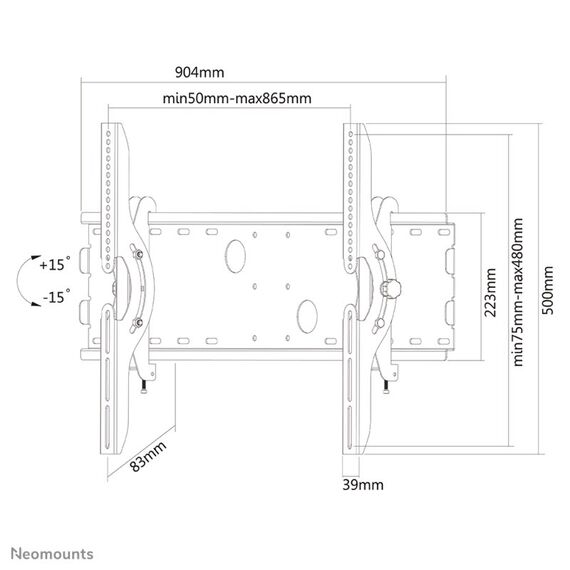 Neomounts PLASMA-W200 TV-Wandhalterung 37-85" - neigbar, 4 image
