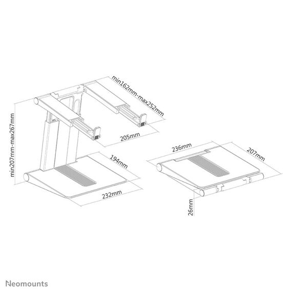 Neomounts NSLS200 Laptop-Halterung 10-17" - höhenverstellbar - faltbar - kompakt - universal, 13 image