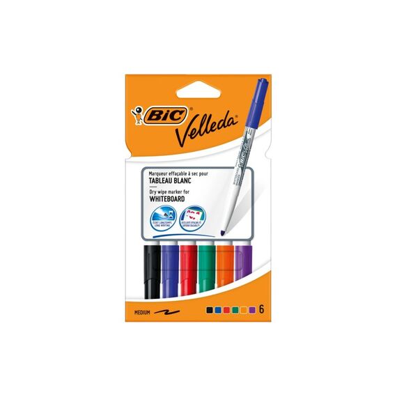 Bic Velleda 1741 Whiteboard Marker Assortiert, 6er Pack, 1.4 mm