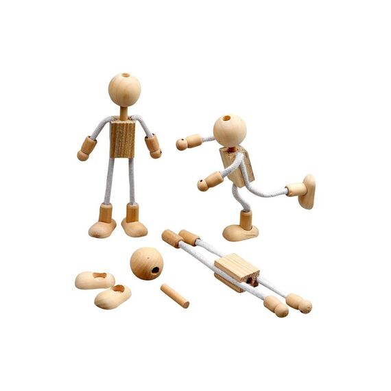 Creativ Company Biege-Figuren Holz 12 cm 4er Set