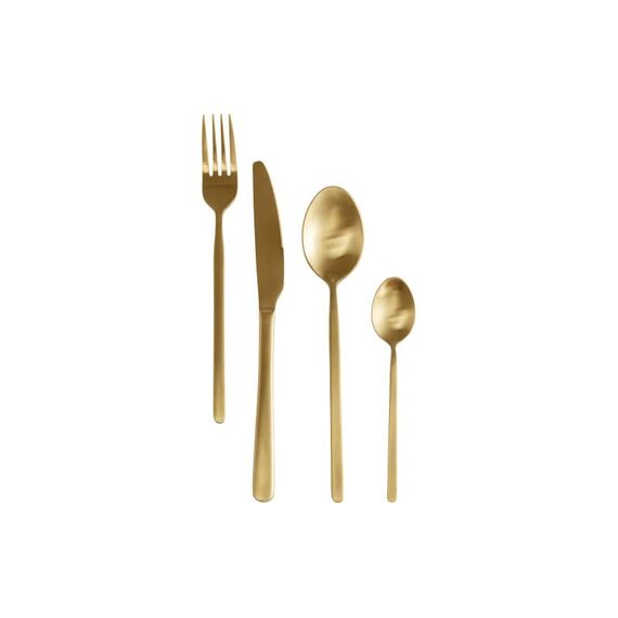 Kare Besteckset Gloria 16-teilig, Gold Matt