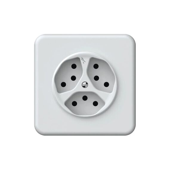 Hager ORIGIN UP Steckdose 3x TYP 13 1x getrennt, QuickConnect Steckklemmen, ws