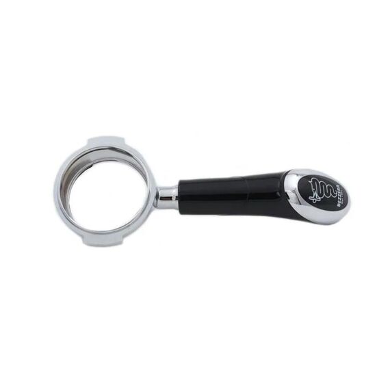 Bezzera Siebtraeger bodenlos mit Logo Messing, ohne Siebeinsatz, Griff