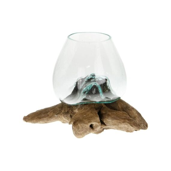 Chalet Wurzel mit Glas 22x20cm natur