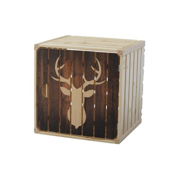 Holz Zollhaus Holzharasse Hirsch Kiefer,Tanne, Buche, 32x35x35 cm, FSC 70%