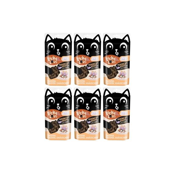 Lucky Lou Katzen-Snack Lucky Ones Krunchy Krisps Huhn & Lachs, 6 x 60g