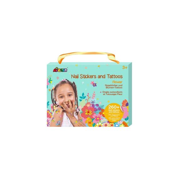 AVENIR Nail Stickers & Tattoos Blumen Set mit über 260 Stück