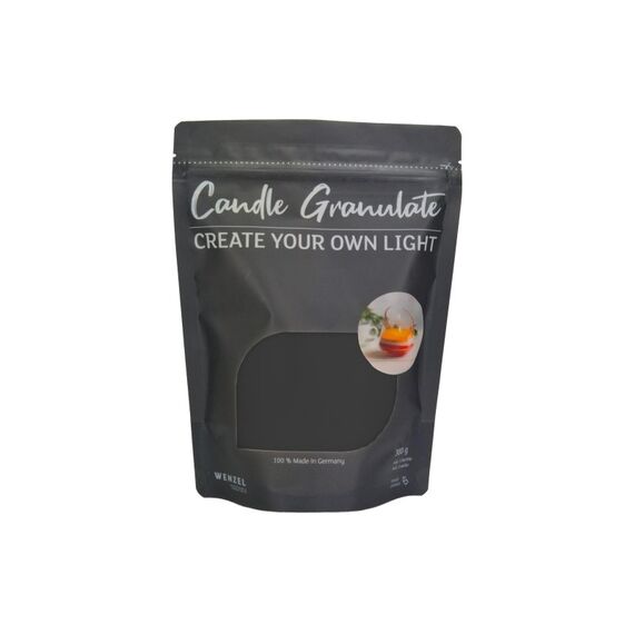 Wenzel Wachs-Granulat, Anthrazit ohne Duft, 300g  inkl. 3 Dochte