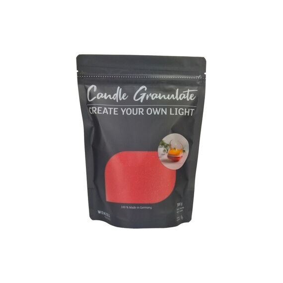 Wenzel Wachs-Granulat, Rot ohne Duft, 300g  inkl. 3 Dochte