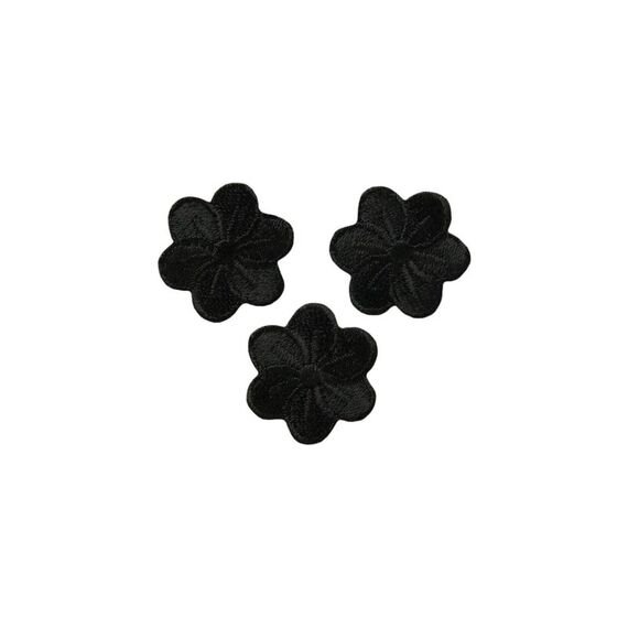 Mono-Quick Monoquick Aufbügelbild Midi Blumen, schwarz 3St.