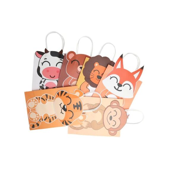 Backshop Papiertaschen m. Tiermotiven 6 verschiedene Designs