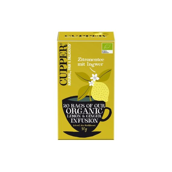 Cupper Tee Zitronentee mit Ingwer, Aufgussbeutel Pack 20 x 2.5 g