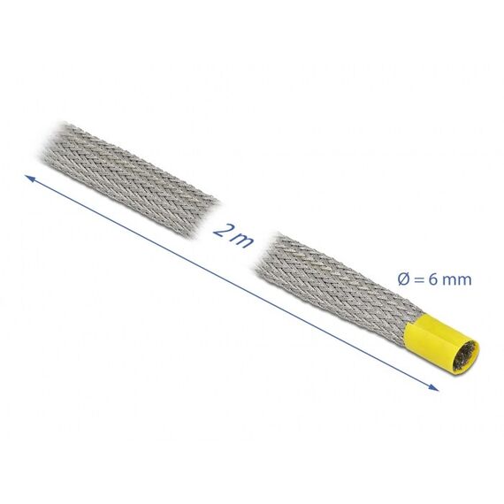 DeLOCK Geflechtschlauch zur EMV Abschirmung dehnbar 2 m x 6 mm